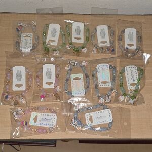 12 Stretch Bracelets. Chicks Bunnies And Eggs.